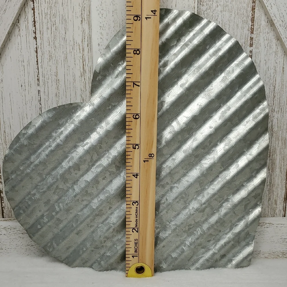 Corrugated Metal Heart Wall Decor & Freestanding LOVE Sign Farmhouse Country
